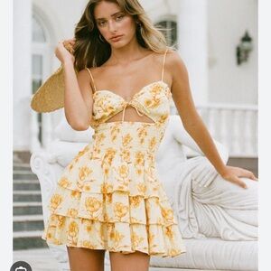 Sabo Skirt Yellow Floral Mini Dress